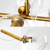 Modern Nordic Glass Bubble Chandelier with 8 Light Metal Industrial Frame for Dining Room