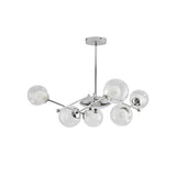 Modern Nordic Glass Globe Chandelier with 3 Color Dimming LED for Living Room