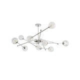 Modern Nordic Glass Globe Chandelier with 3 Color Dimming LED for Living Room