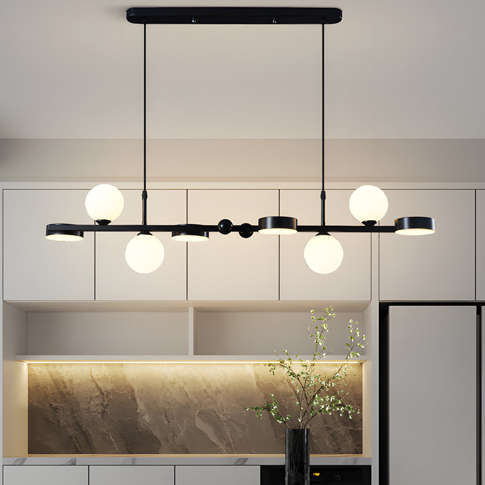 Modern Nordic Glass Globe LED Chandelier 3 Step Dimming Dining Room Island Pendant Light