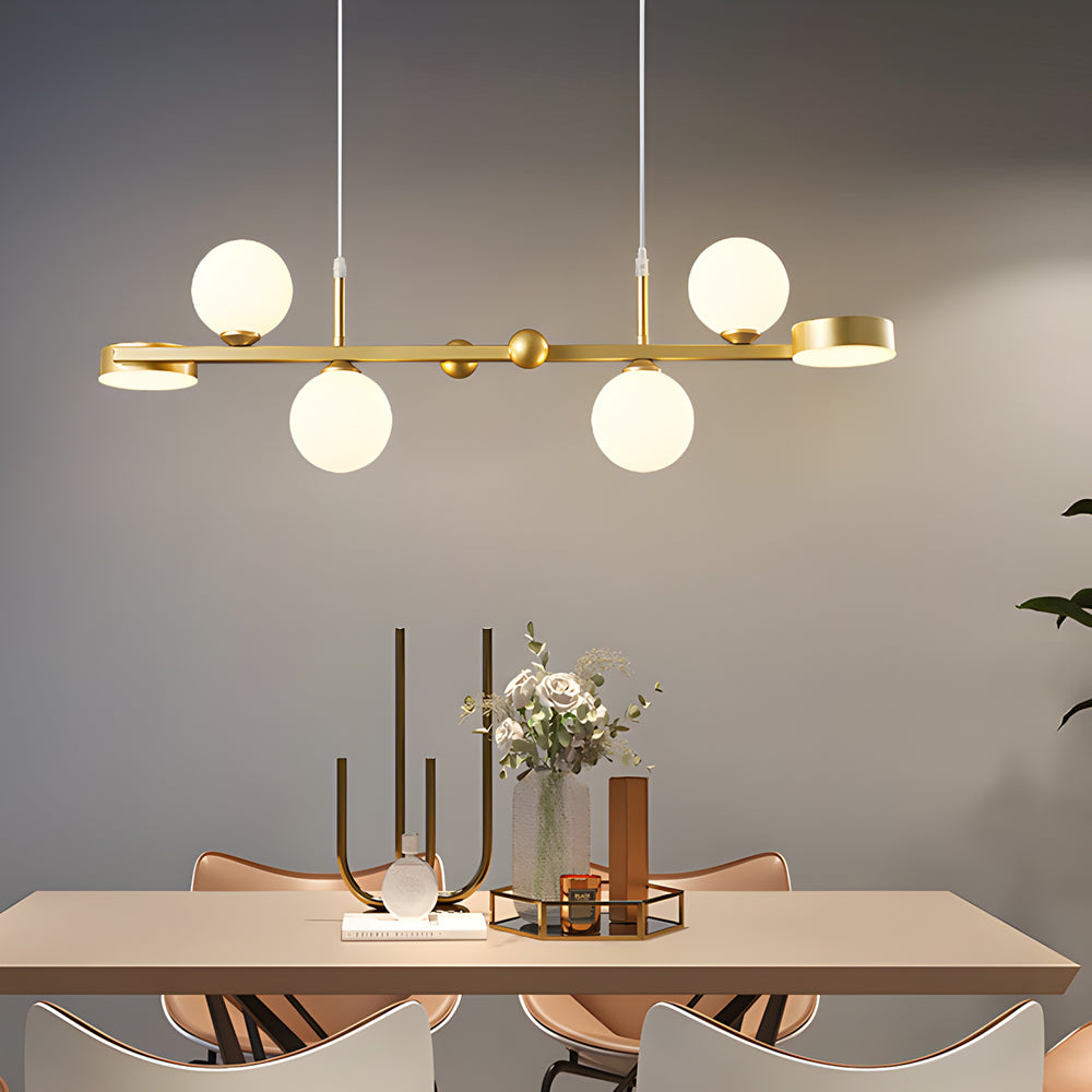 Modern Nordic Glass Globe LED Chandelier 3 Step Dimming Dining Room Island Pendant Light