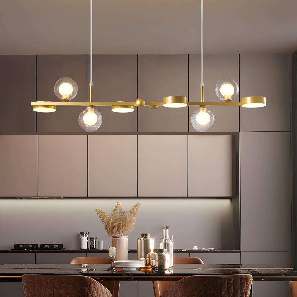Modern Nordic Glass Globe LED Chandelier 3 Step Dimming Dining Room Island Pendant Light