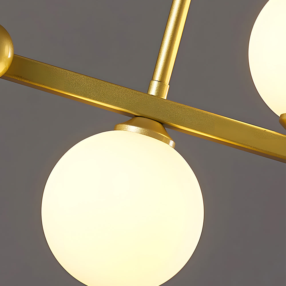 Modern Nordic Glass Globe LED Chandelier 3 Step Dimming Dining Room Island Pendant Light