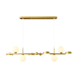 Modern Nordic Glass Globe LED Chandelier 3 Step Dimming Dining Room Island Pendant Light