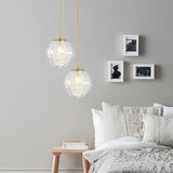 Modern Nordic Glass Globe Pendant Light Artistic Spherical Hanging Lamp for Kitchen and Bedroom