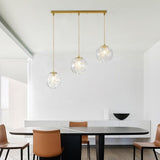 Modern Nordic Glass Globe Pendant Light Artistic Spherical Hanging Lamp for Kitchen and Bedroom