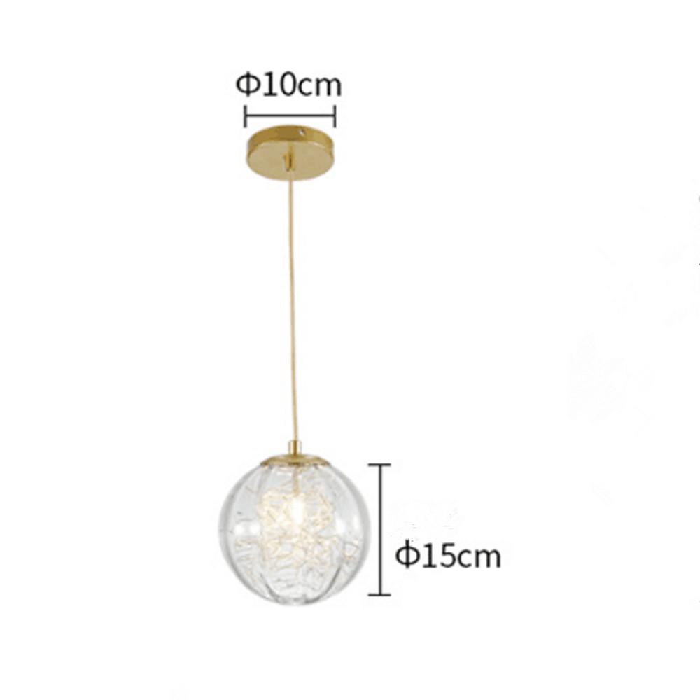 Modern Nordic Glass Globe Pendant Light Artistic Spherical Hanging Lamp for Kitchen and Bedroom