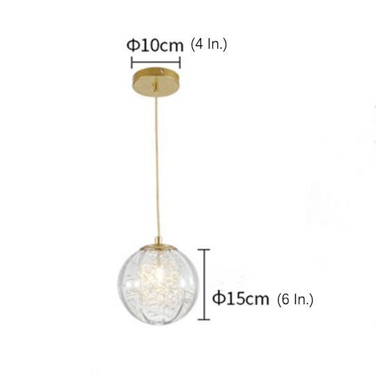 Modern Nordic Glass Globe Pendant Light Artistic Spherical Hanging Lamp for Kitchen and Bedroom