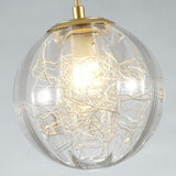Modern Nordic Glass Globe Pendant Light Artistic Spherical Hanging Lamp for Kitchen and Bedroom