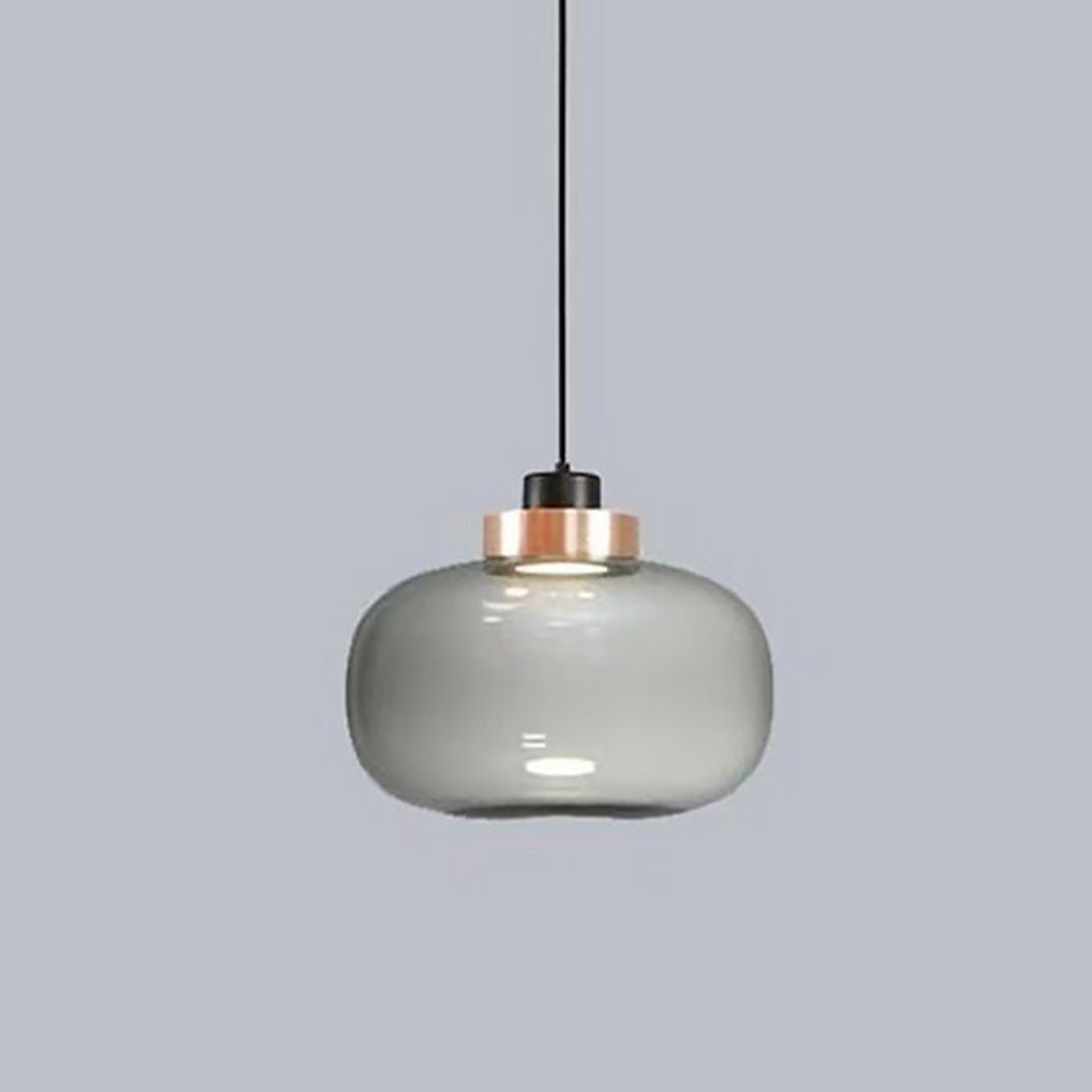 Modern Nordic Glass LED Pendant Light Minimalist Hanging Fixture for Bedroom Bedside and Dining Room