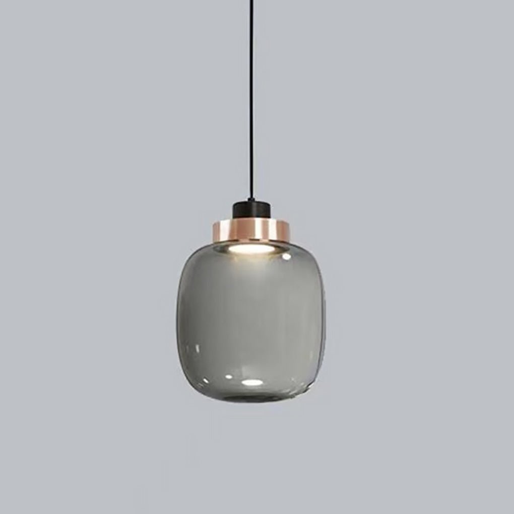 Modern Nordic Glass LED Pendant Light Minimalist Hanging Fixture for Bedroom Bedside and Dining Room