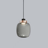 Modern Nordic Glass LED Pendant Light Minimalist Hanging Fixture for Bedroom Bedside and Dining Room