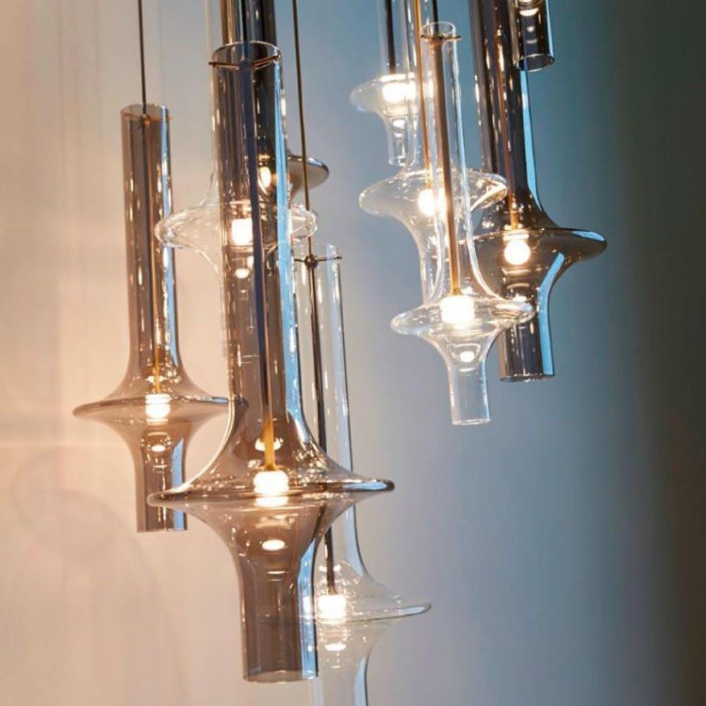Modern Nordic Glass Pendant Light Adjustable Height LED Hanging Lamp for Living Room Kitchen and Entryway