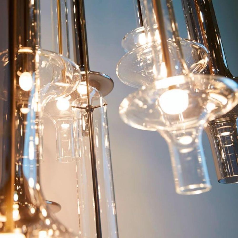 Modern Nordic Glass Pendant Light Adjustable Height LED Hanging Lamp for Living Room Kitchen and Entryway