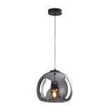 Modern Nordic Glass Pendant Light Fixture in Cognac and Smoke Gray for Living and Dining Rooms