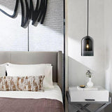 Modern Nordic Glass Pendant Light for Dining Room and Bedroom Elegant Amber Smoke Gray Hanging Ceiling Lamp