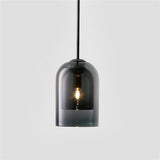 Modern Nordic Glass Pendant Light for Dining Room and Bedroom Elegant Amber Smoke Gray Hanging Ceiling Lamp