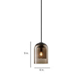 Modern Nordic Glass Pendant Light for Dining Room and Bedroom Elegant Amber Smoke Gray Hanging Ceiling Lamp