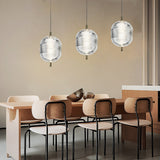 Modern Nordic Glass Shade LED Pendant Light Iron Chandelier for Kitchen Island and Dining Room