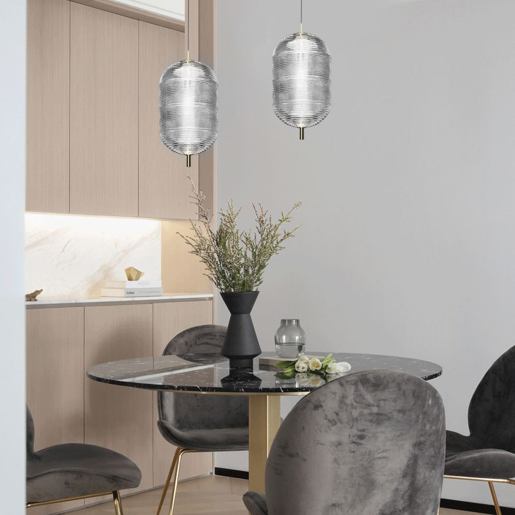 Modern Nordic Glass Shade LED Pendant Light Iron Chandelier for Kitchen Island and Dining Room