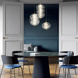 Modern Nordic Glass Shade LED Pendant Light Iron Chandelier for Kitchen Island and Dining Room