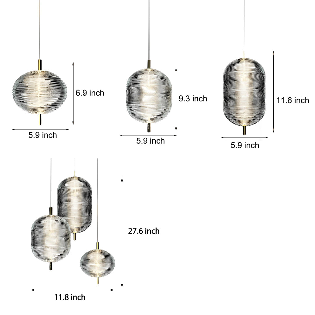 Modern Nordic Glass Shade LED Pendant Light Iron Chandelier for Kitchen Island and Dining Room