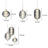 Modern Nordic Glass Shade LED Pendant Light Iron Chandelier for Kitchen Island and Dining Room