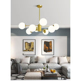 Modern Nordic Globe Cluster Pendant Light Metal and Glass LED Ceiling Fixture for Living Room