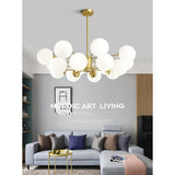 Modern Nordic Globe Cluster Pendant Light Metal and Glass LED Ceiling Fixture for Living Room