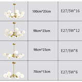 Modern Nordic Globe Cluster Pendant Light Metal and Glass LED Ceiling Fixture for Living Room