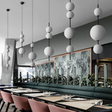 Modern Nordic Gourd White Glass Bubble LED Pendant Lamp Iron Chandelier for Living Room