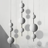 Modern Nordic Gourd White Glass Bubble LED Pendant Lamp Iron Chandelier for Living Room