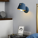 Modern Nordic Hat Style Matte Metal Wall Sconce Lamp for Bedroom and Hallway Lighting
