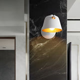 Modern Nordic Hat Style Matte Metal Wall Sconce Lamp for Bedroom and Hallway Lighting