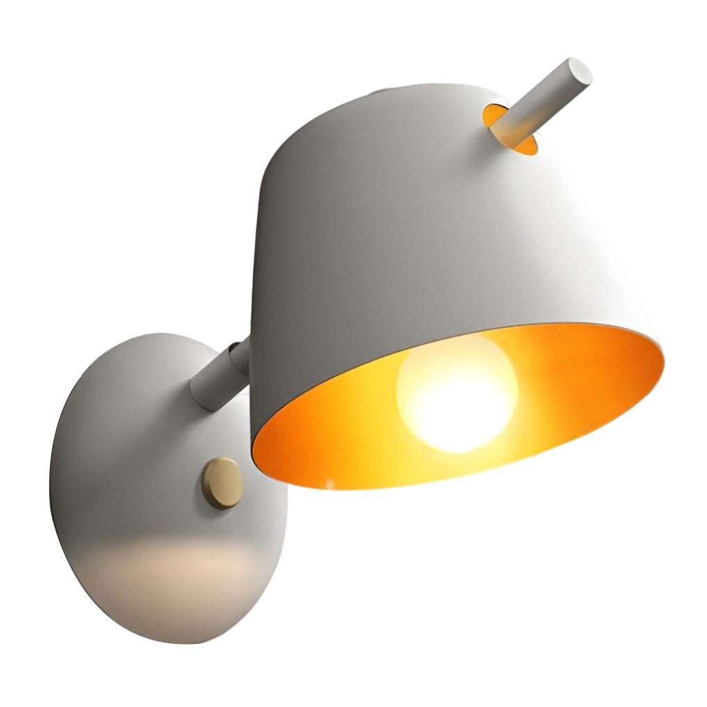 Modern Nordic Hat Style Matte Metal Wall Sconce Lamp for Bedroom and Hallway Lighting