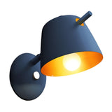 Modern Nordic Hat Style Matte Metal Wall Sconce Lamp for Bedroom and Hallway Lighting