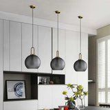Modern Nordic Industrial Glass Globe Pendant Light for Kitchen Island and Dining Room