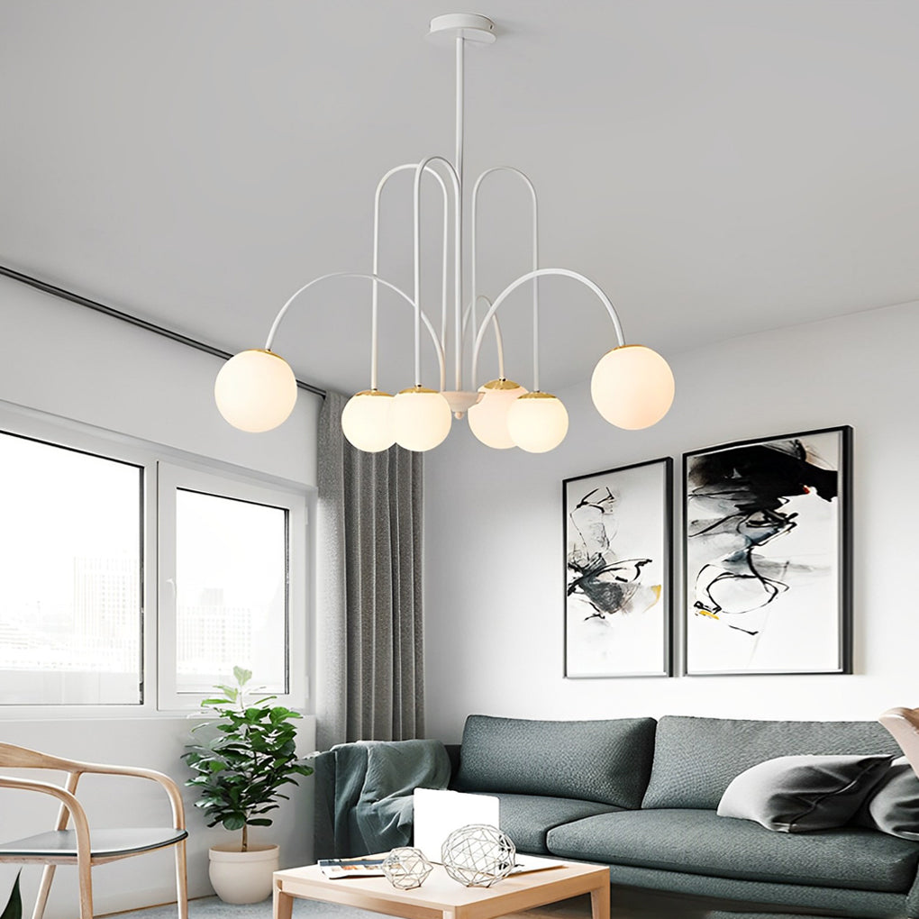Modern Nordic Iron and Glass Chandelier G9 LED Multi Light Ceiling Fixture for Dining Living Room