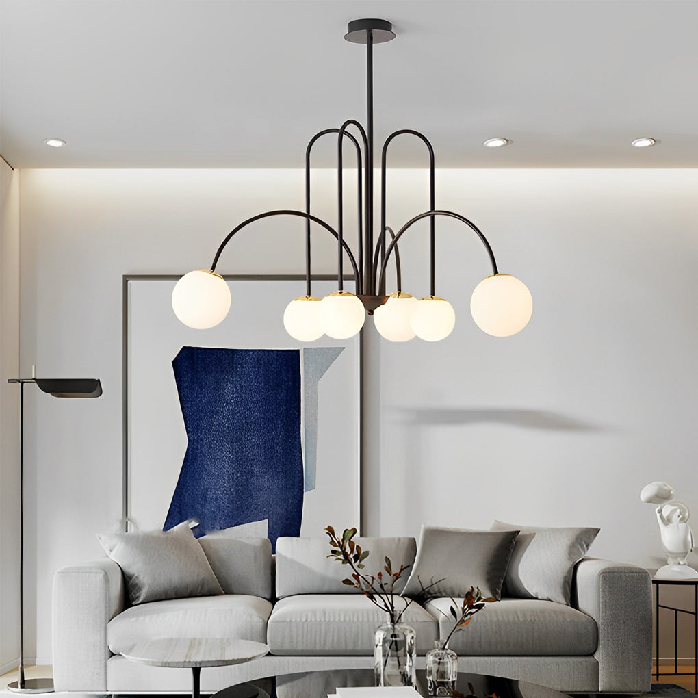 Modern Nordic Iron and Glass Chandelier G9 LED Multi Light Ceiling Fixture for Dining Living Room