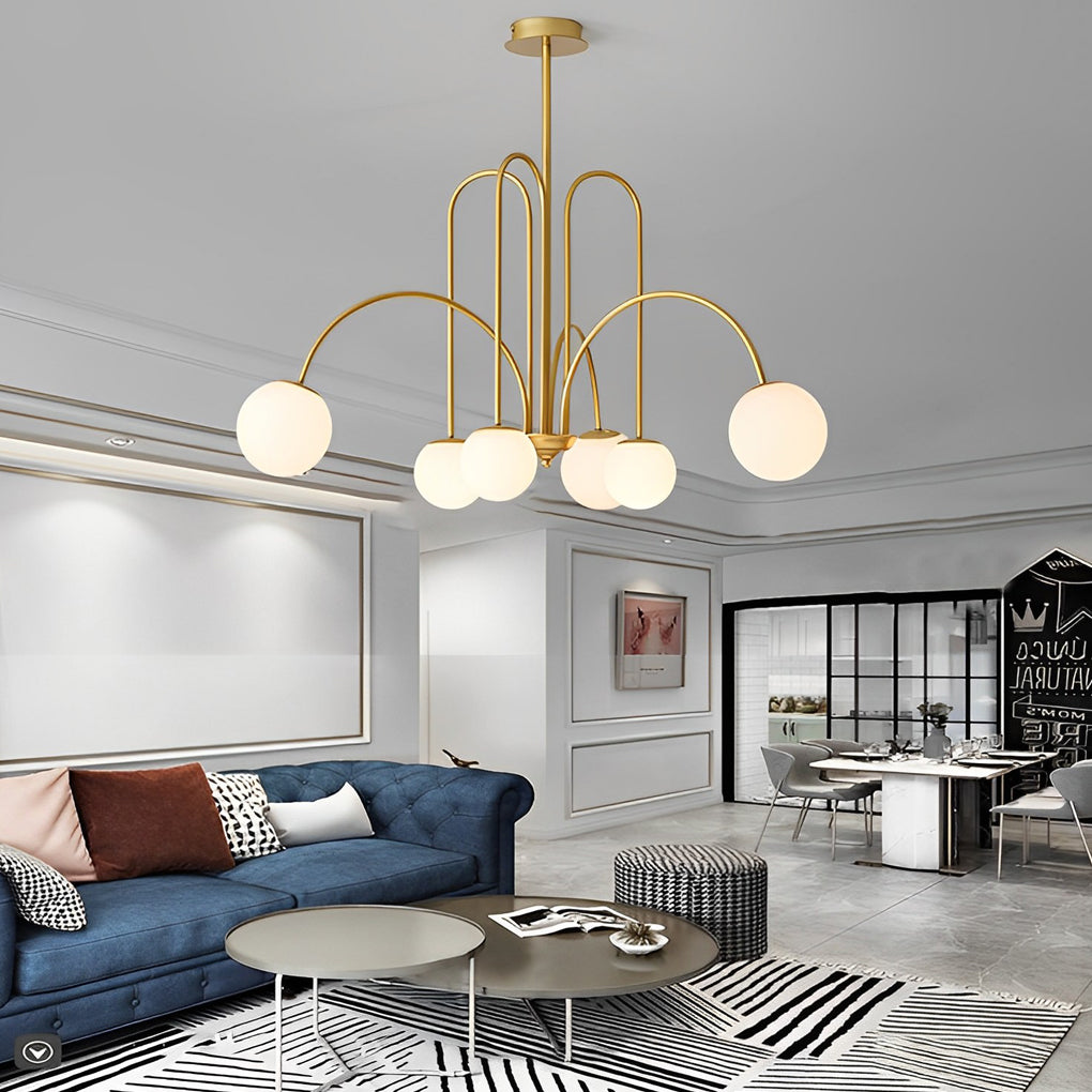 Modern Nordic Iron and Glass Chandelier G9 LED Multi Light Ceiling Fixture for Dining Living Room