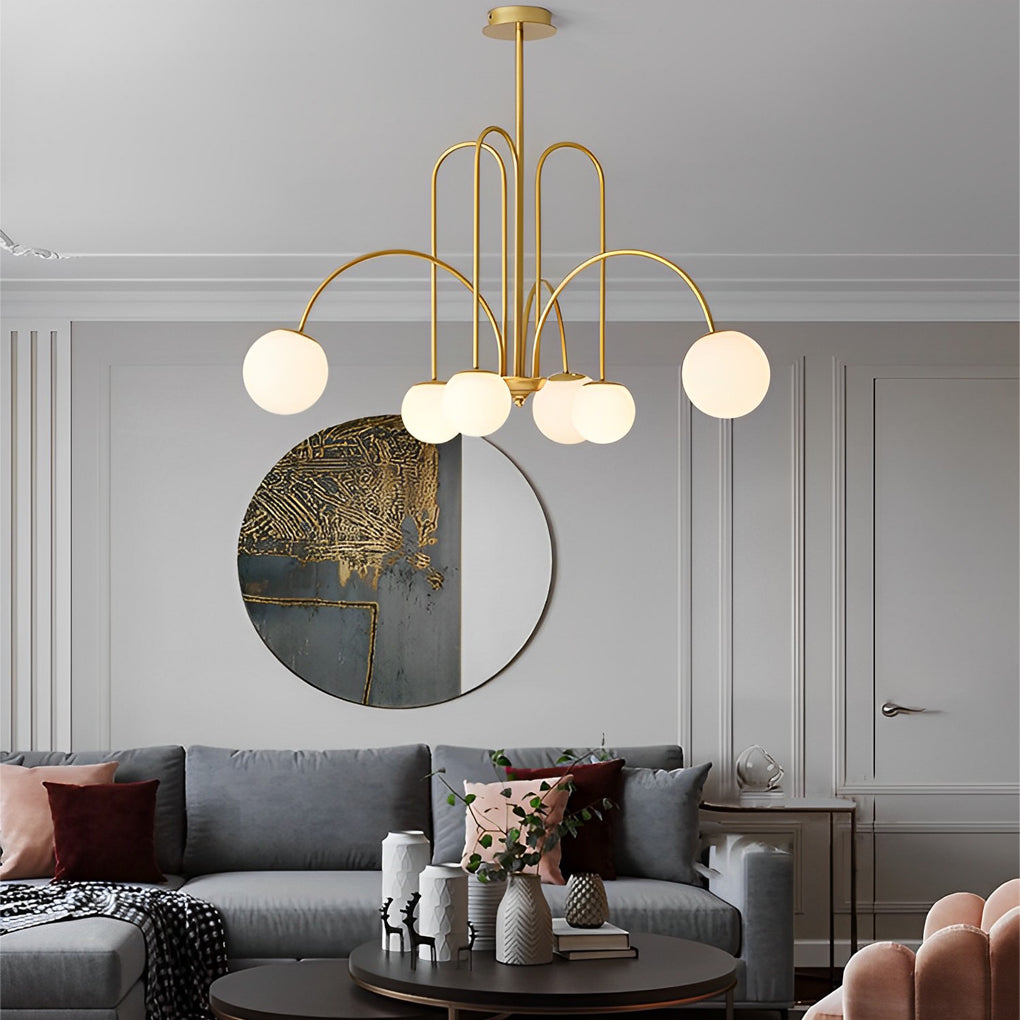 Modern Nordic Iron and Glass Chandelier G9 LED Multi Light Ceiling Fixture for Dining Living Room
