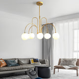 Modern Nordic Iron and Glass Chandelier G9 LED Multi Light Ceiling Fixture for Dining Living Room