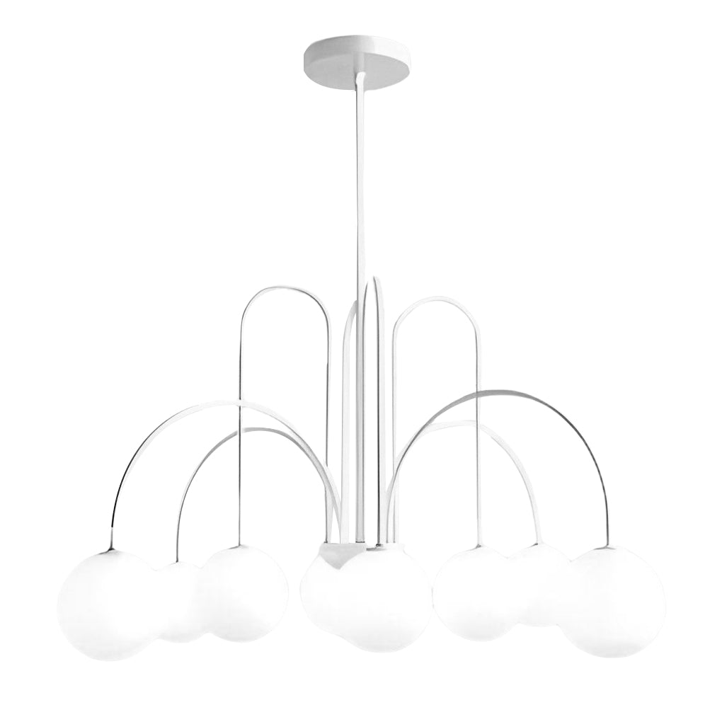 Modern Nordic Iron and Glass Chandelier G9 LED Multi Light Ceiling Fixture for Dining Living Room