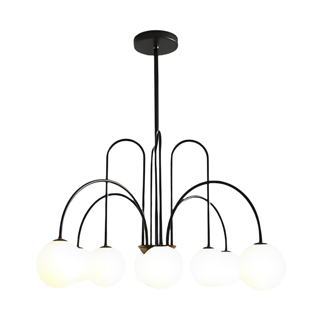 Modern Nordic Iron and Glass Chandelier G9 LED Multi Light Ceiling Fixture for Dining Living Room