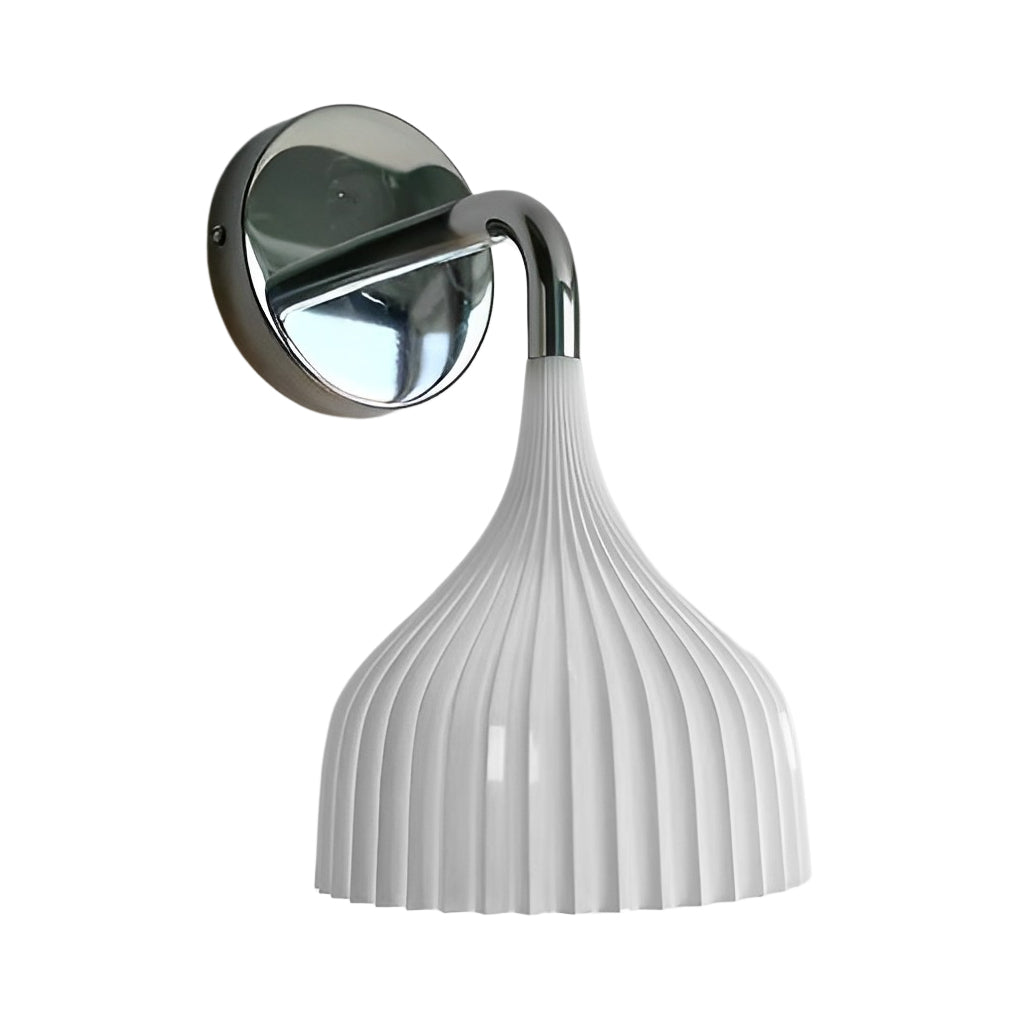 Modern Nordic Iron Wall Sconce with Pleated Lampshade for Bedroom and Corridor Lighting