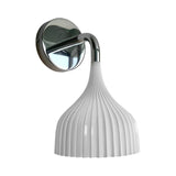 Modern Nordic Iron Wall Sconce with Pleated Lampshade for Bedroom and Corridor Lighting