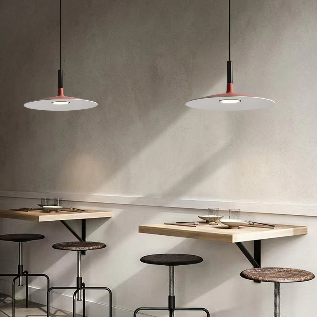 Modern Nordic LED Circular Disc Pendant Light for Kitchen and Dining Room