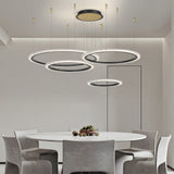 Modern Nordic LED Circular Ring Ceiling Light with 3 Color Dimming for Bedroom Living Room