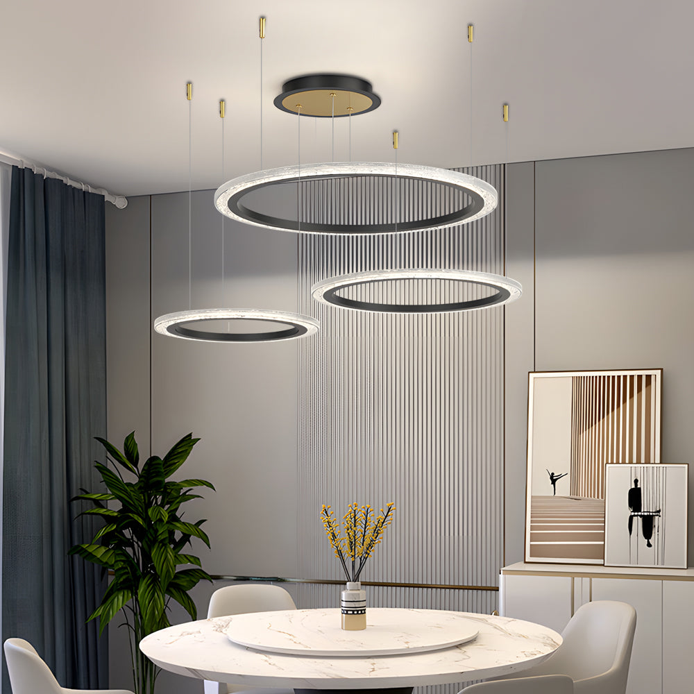 Modern Nordic LED Circular Ring Ceiling Light with 3 Color Dimming for Bedroom Living Room