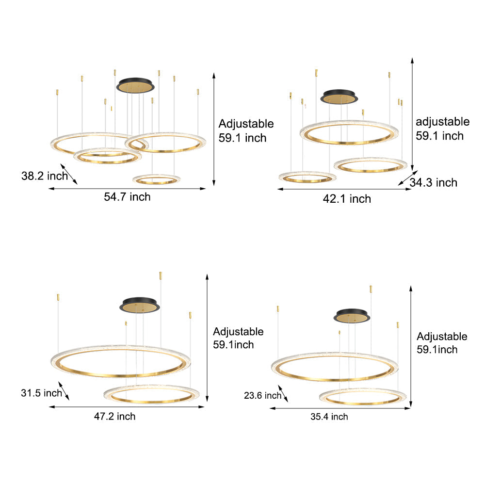 Modern Nordic LED Circular Ring Ceiling Light with 3 Color Dimming for Bedroom Living Room